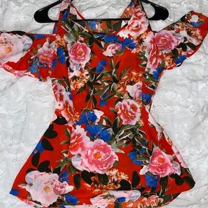 Cold Shoulder Floral Top